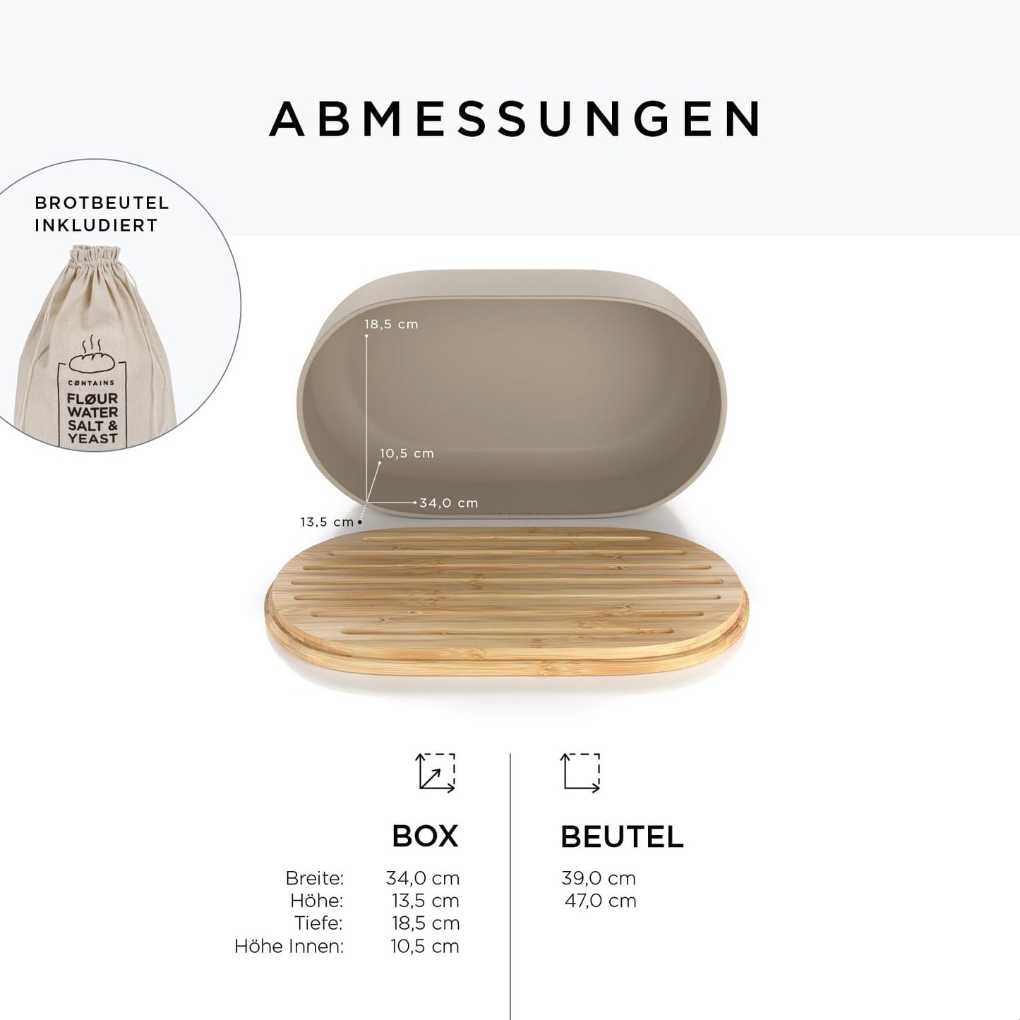 Brotkasten „Ægte“ mit Brotsack