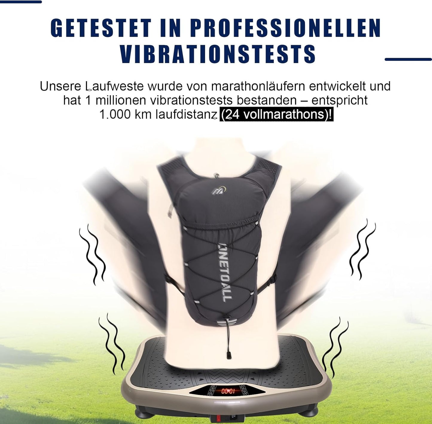 Laufweste mit Trinksystem, schwarz mit soft flask