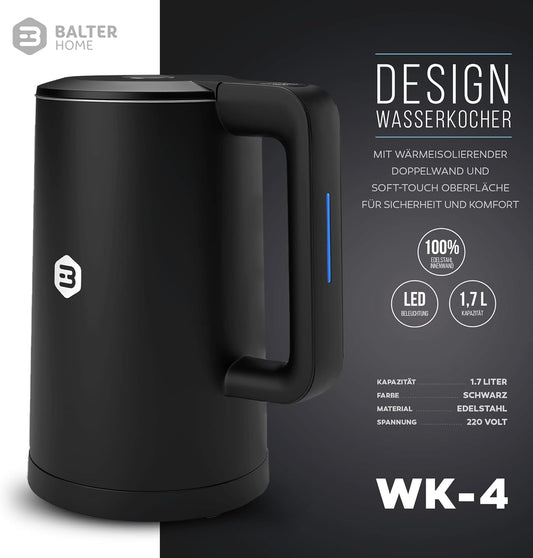 WK-4-Touch Wasserkocher mit Temperatureinstellung, Schwarz