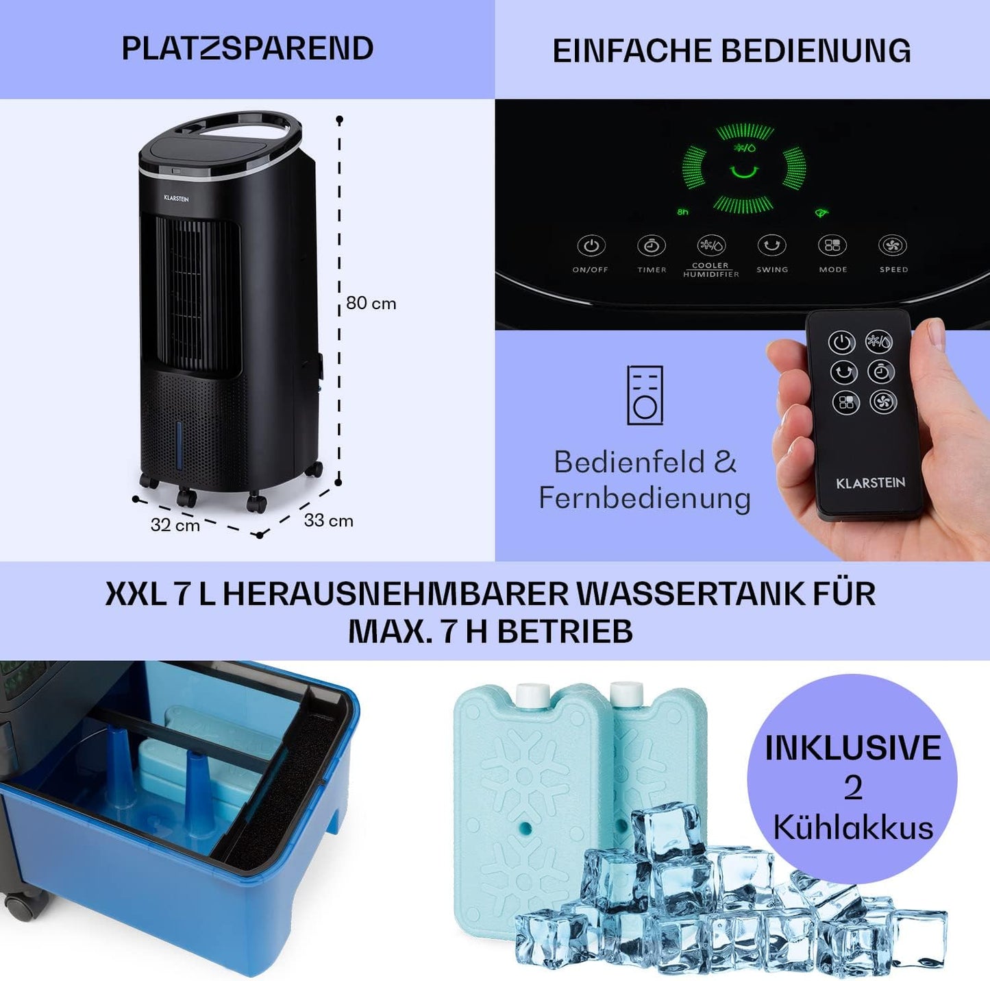 5-in-1 Luftkühler, Schwarz
