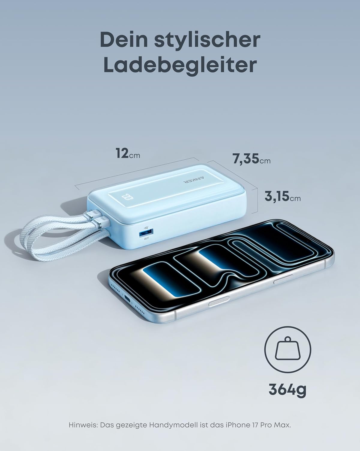 Zolo Powerbank 20000mAh, 45W Schnellladegerät, Black