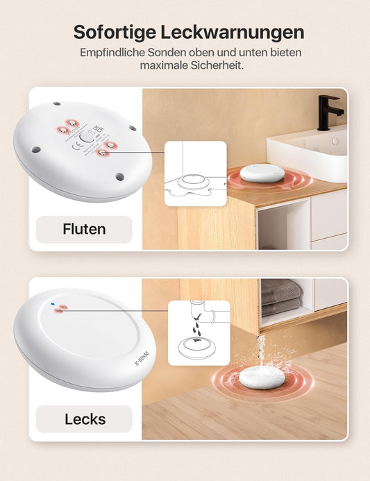 WLAN Wassermelder-Set mit Basisstation, 4x Wassermelder + Sbs50 Basisstation