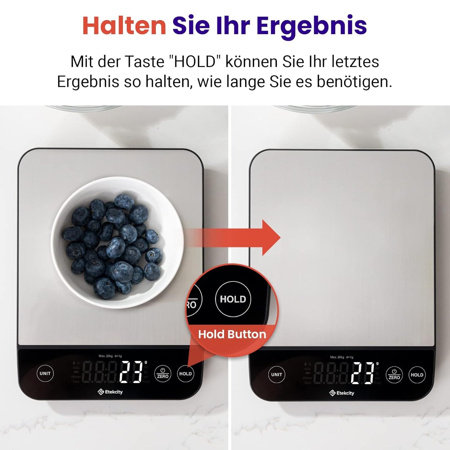 Digitale Küchenwaage, Premium 1 g to 10 kg