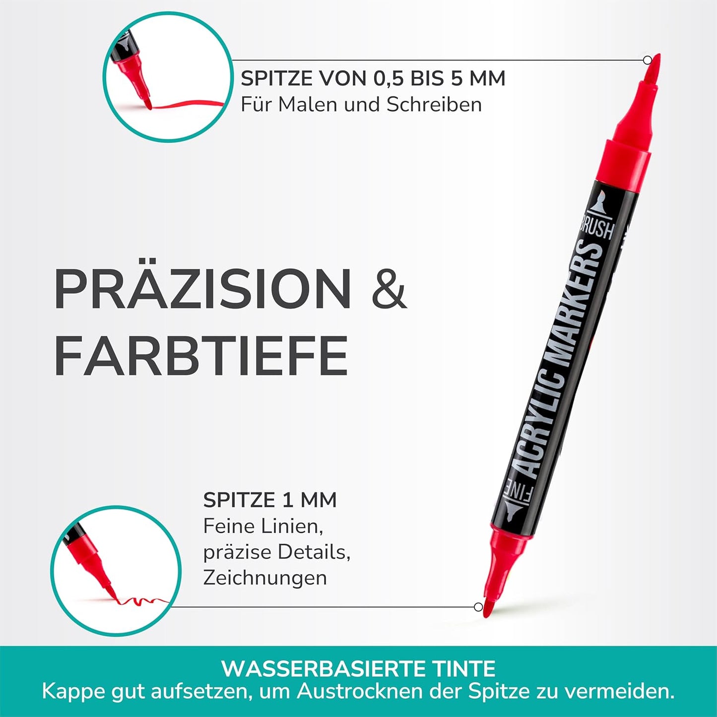 48-teiliges Acrylstifte-Set mit Doppelspitze