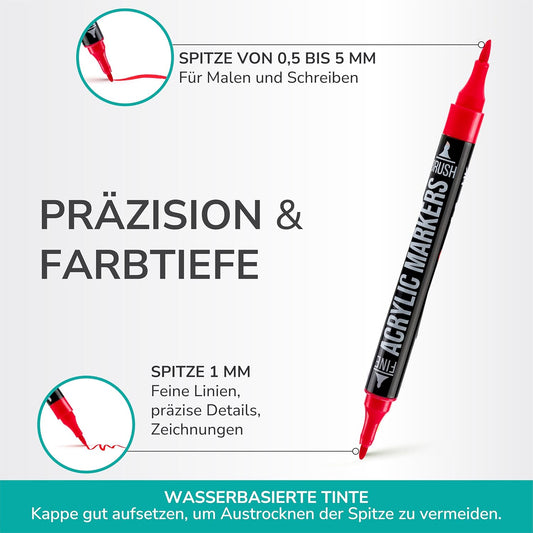 48-teiliges Acrylstifte-Set mit Doppelspitze