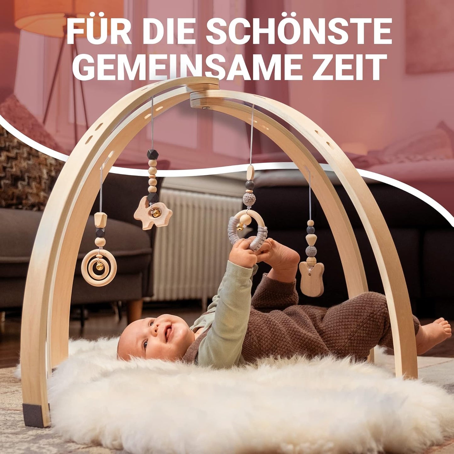 Holz-Spielbogen mit Tasche und Montessori-Spielzeug