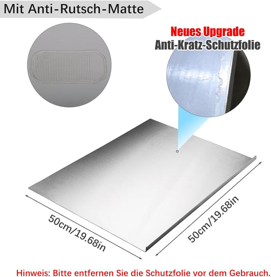 Edelstahl-Schneidebrett mit Rutschmatte