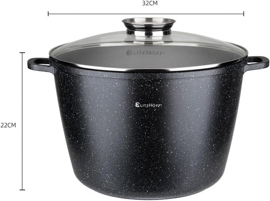 Kochtopf mit Antihaftbeschichtung, Induktion (15L), Schwarz 15L Ø 32 cm