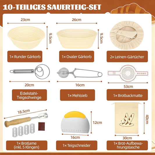 Sauerteig-Starter-Set mit Gärkörbchen