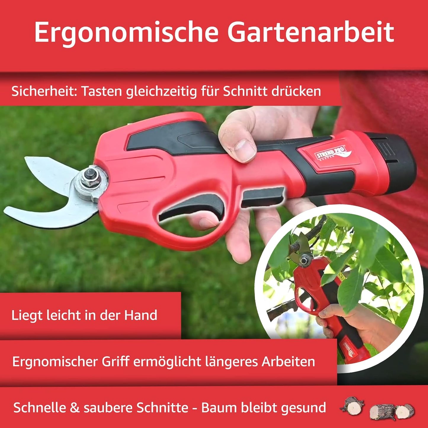 Elektrische Astschere, Ohne Teleskopgriff