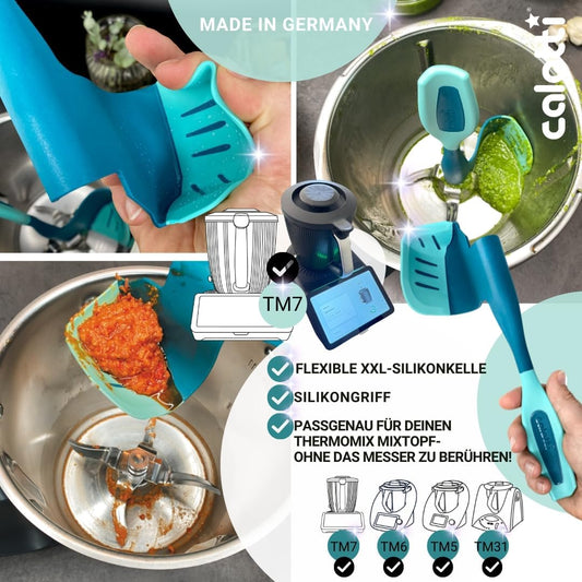 Drehkellenspatel für Thermomix TM5/TM6/TM7/TM31, Silikon/Petrol, TM5,TM6,TM7 und TM31