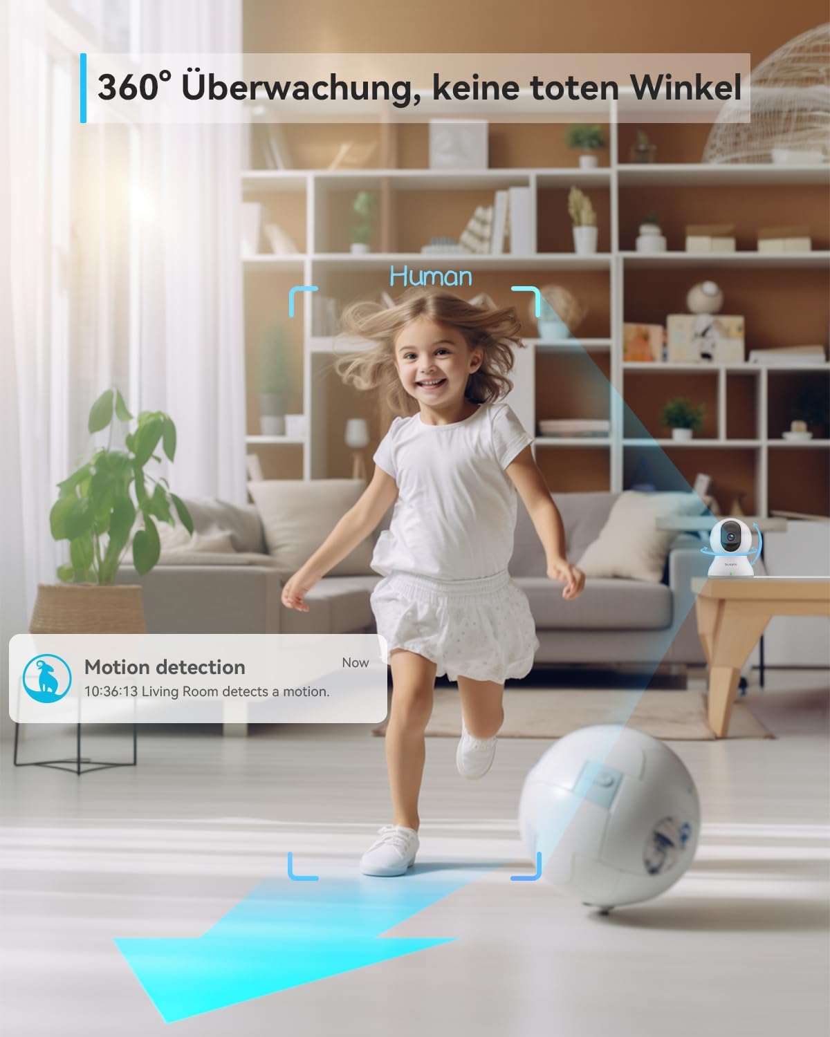 Haustierkamera 2K mit 360° Schwenkfunktion (2 Stück), 2K-2PCS
