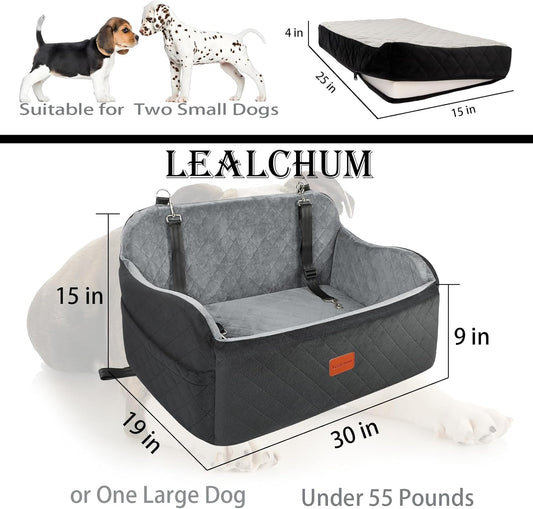 Hundeautositz für 2 Hunde, Black/Grey Large