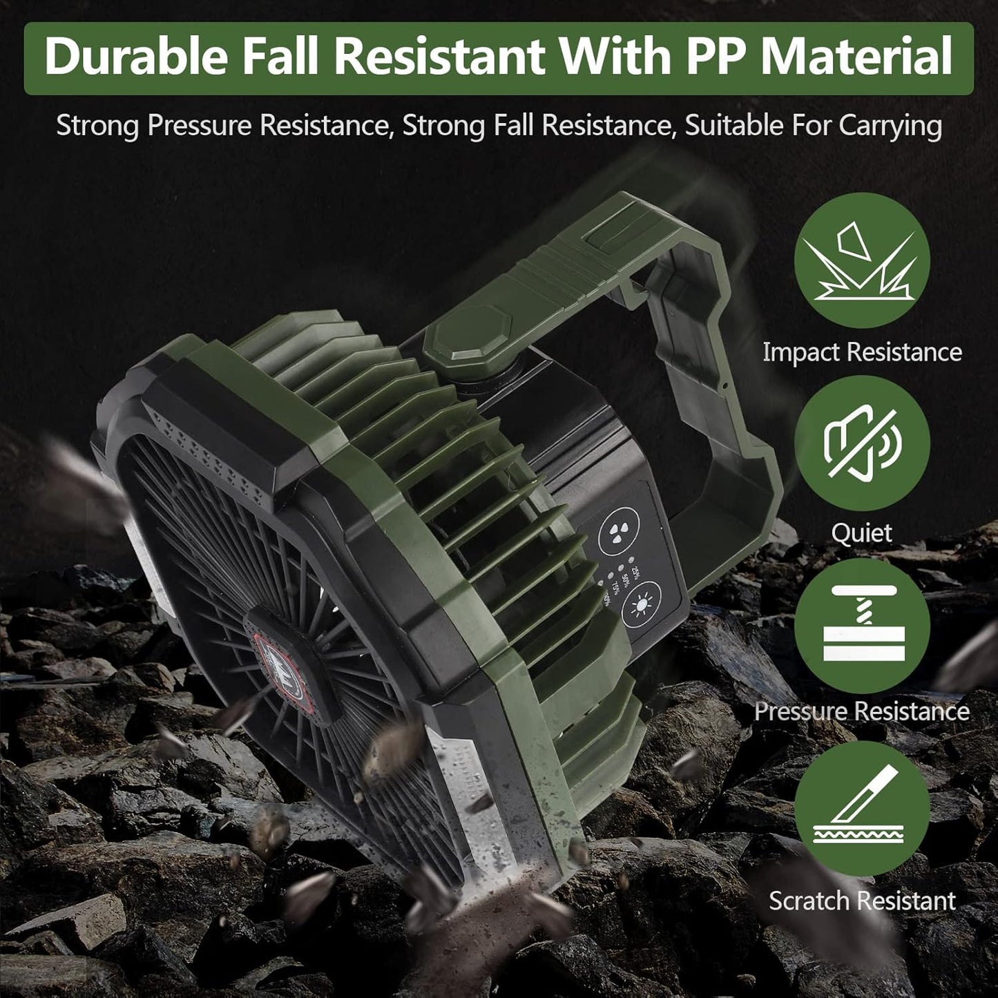 USB Campingventilator mit LED-Licht, Fernbedienung