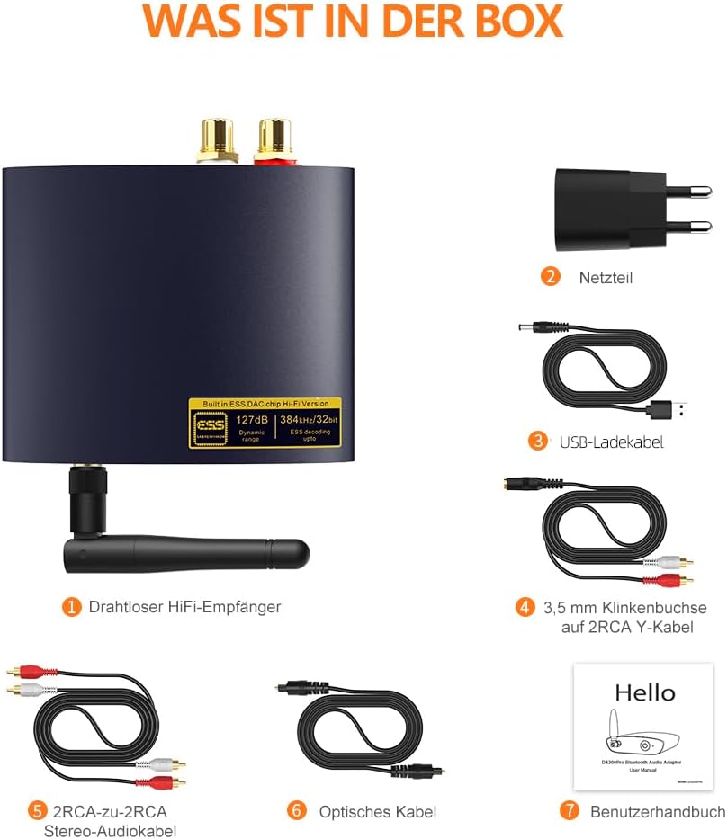 HiFi Bluetooth Musikempfänger DS200Pro mit LDAC und aptX HD, Blau