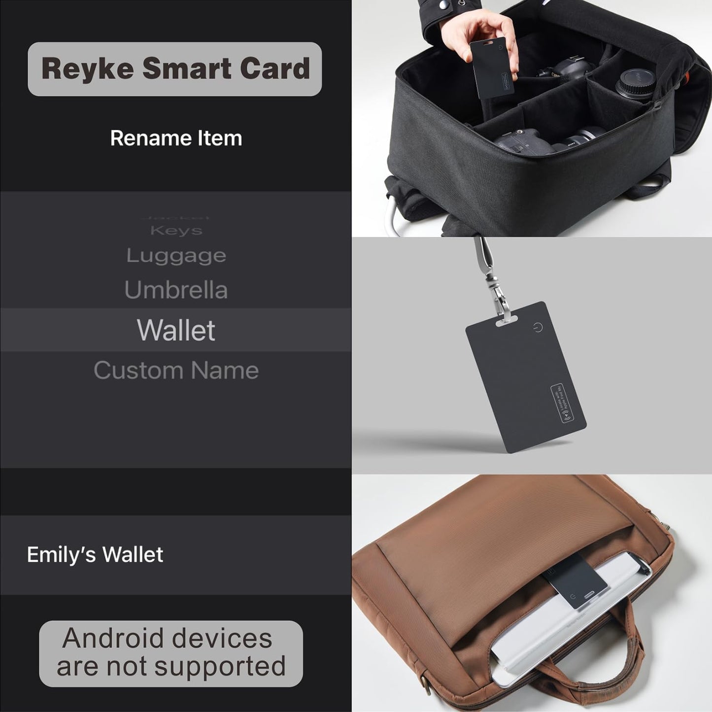 Slim Wallet Tracker Card mit Apple Find My (iOS)