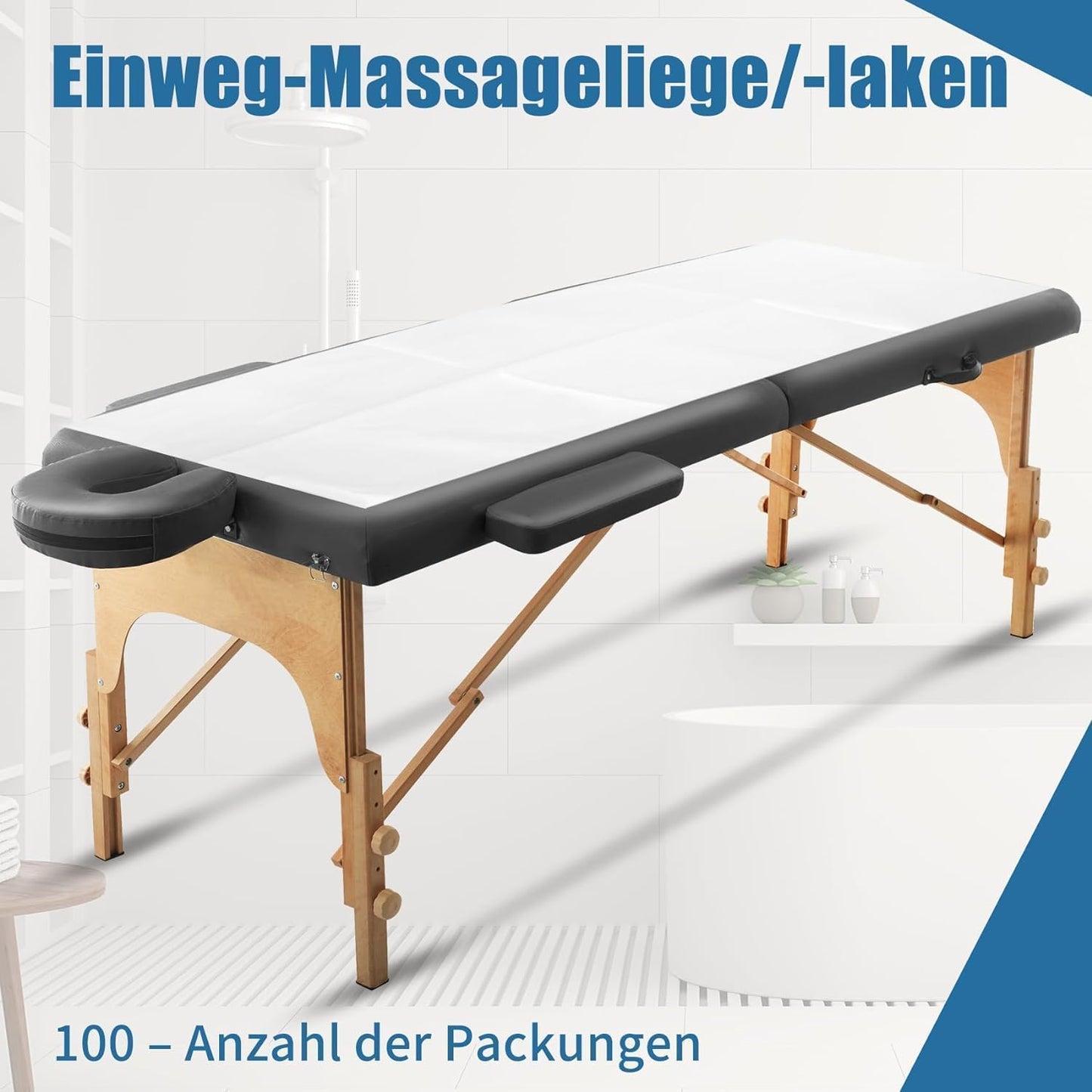 Einweg Spannlaken für Massageliegen, Weiss