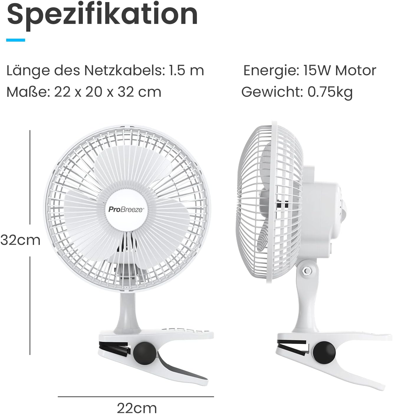 Mini Ventilator PB-01, Weiss