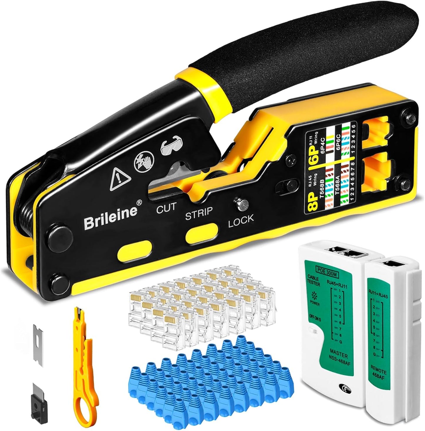 RJ45 Crimpwerkzeug Ethernet Kit, RJ45 Crimper Kit-Yellow