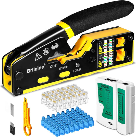 RJ45 Crimpwerkzeug Ethernet Kit, RJ45 Crimper Kit-Yellow