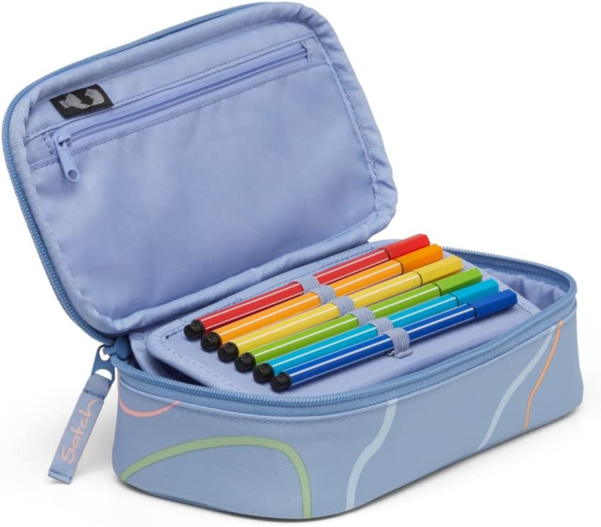 Schlamperbox mit Trennfach, Vivid Blue - Hellblau