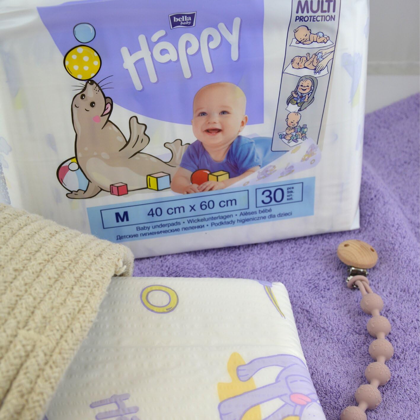 60er-Set Happy Wickelunterlagen, 40x60 cm