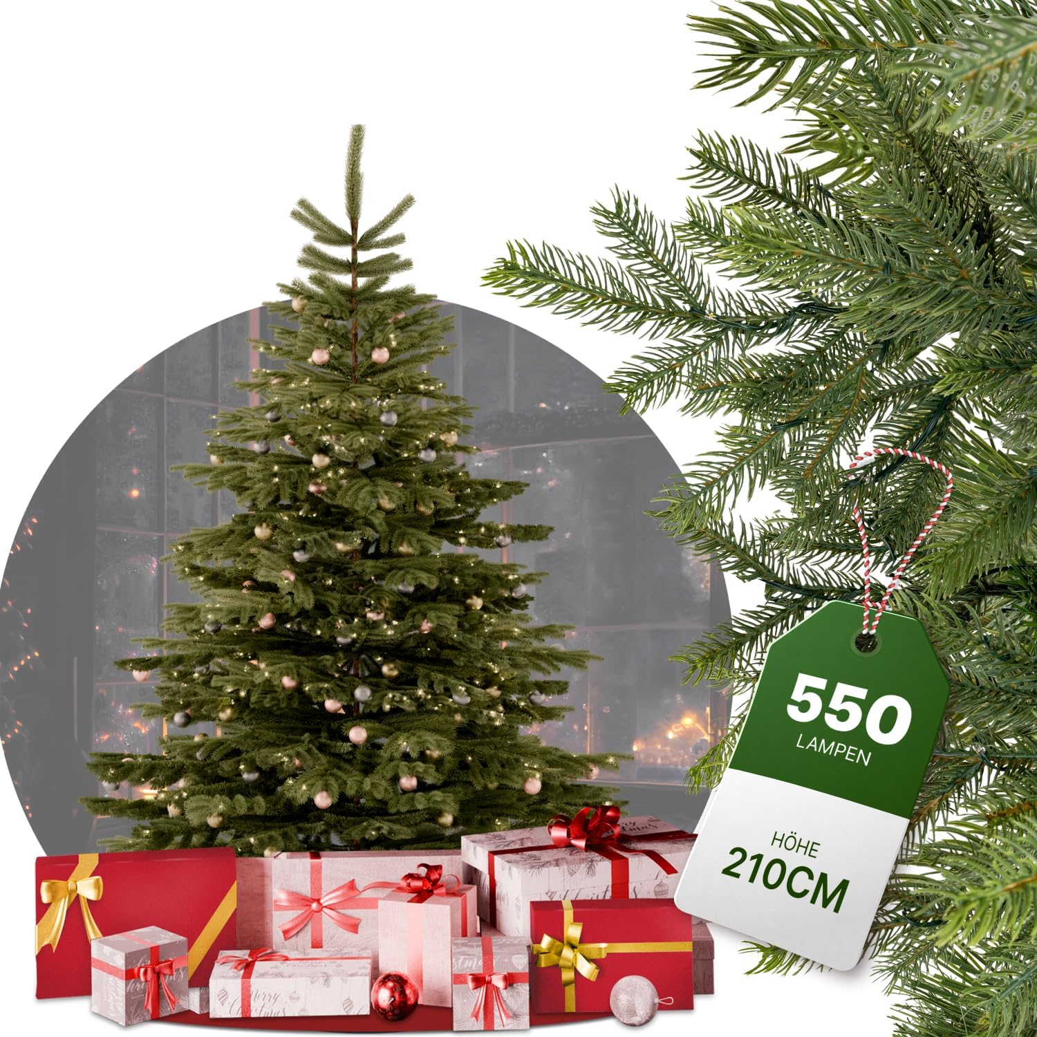 Künstlicher Weihnachtsbaum, 210 cm LED – evisto.ch