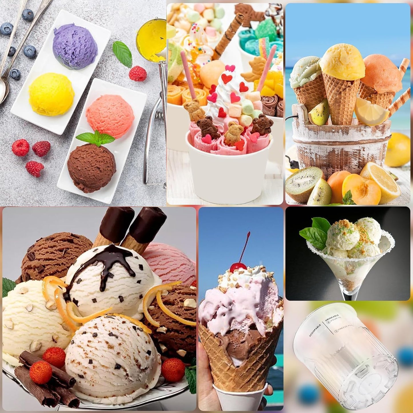 4-teiliges Creami Eisbehälter Set mit Deckel für Ninja Creami Deluxe