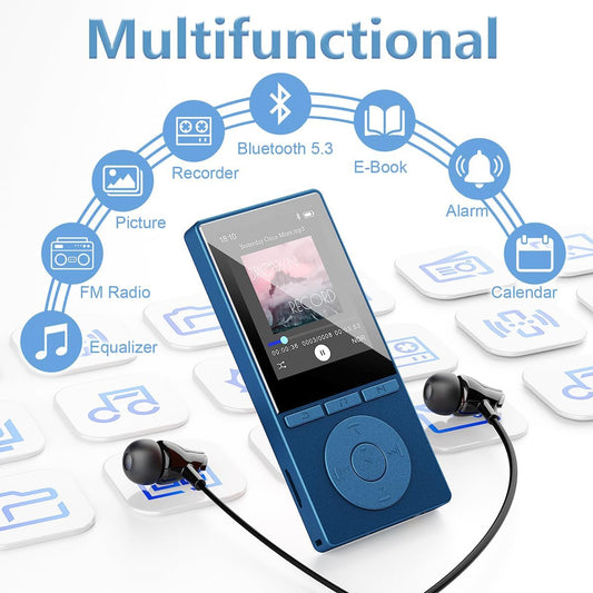 M6 MP3 Player mit Bluetooth und HiFi-Sound, Blau