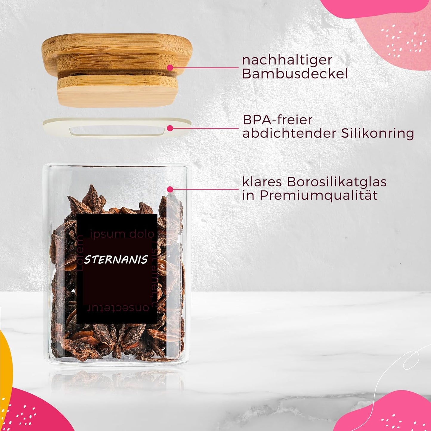 Gewürzgläser-Set, 12 x 180ml