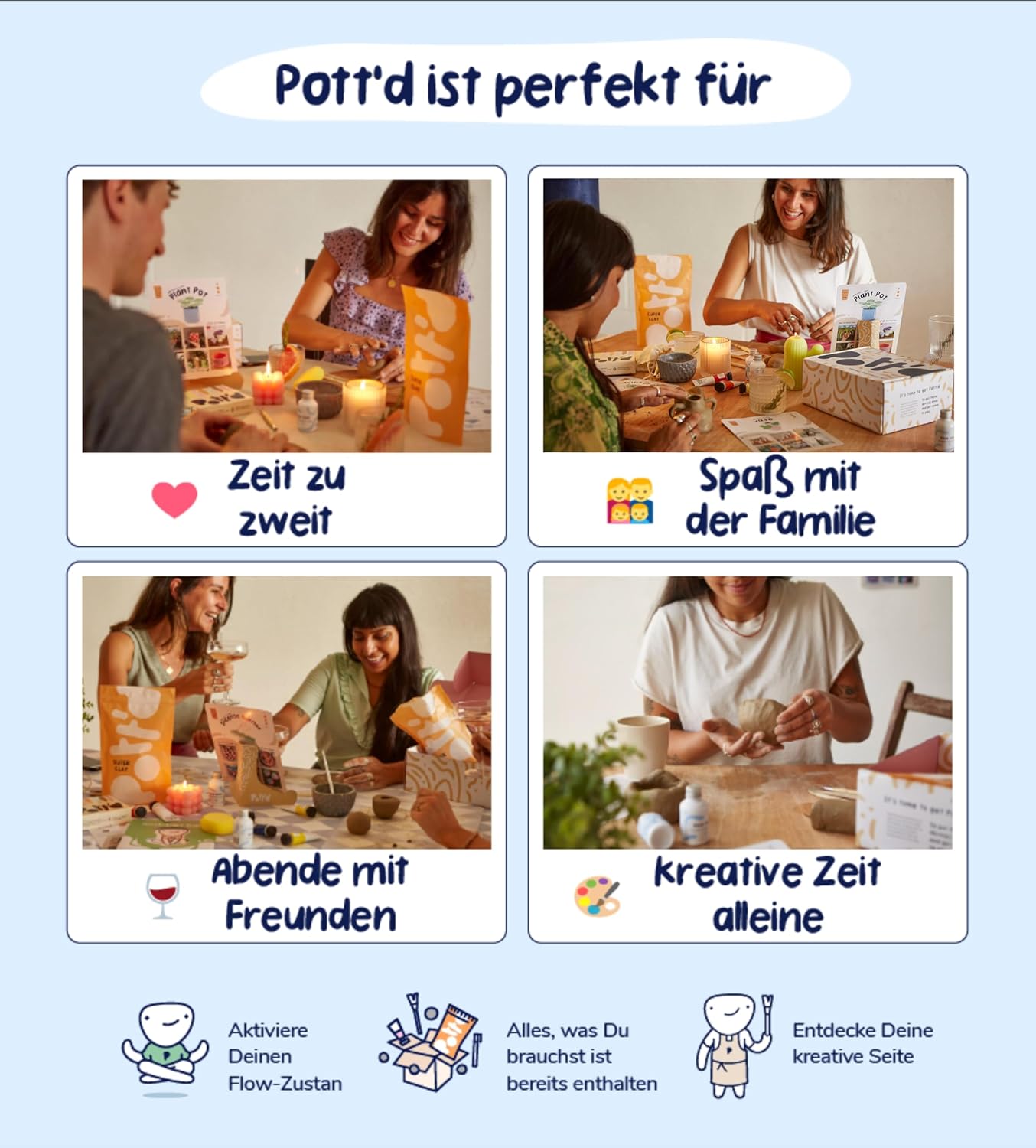 DIY Töpferset für Zuhause, Pastellfarben