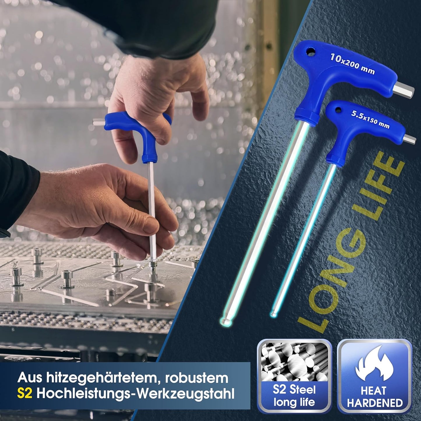 10-teiliges Innensechskantschlüssel-Set