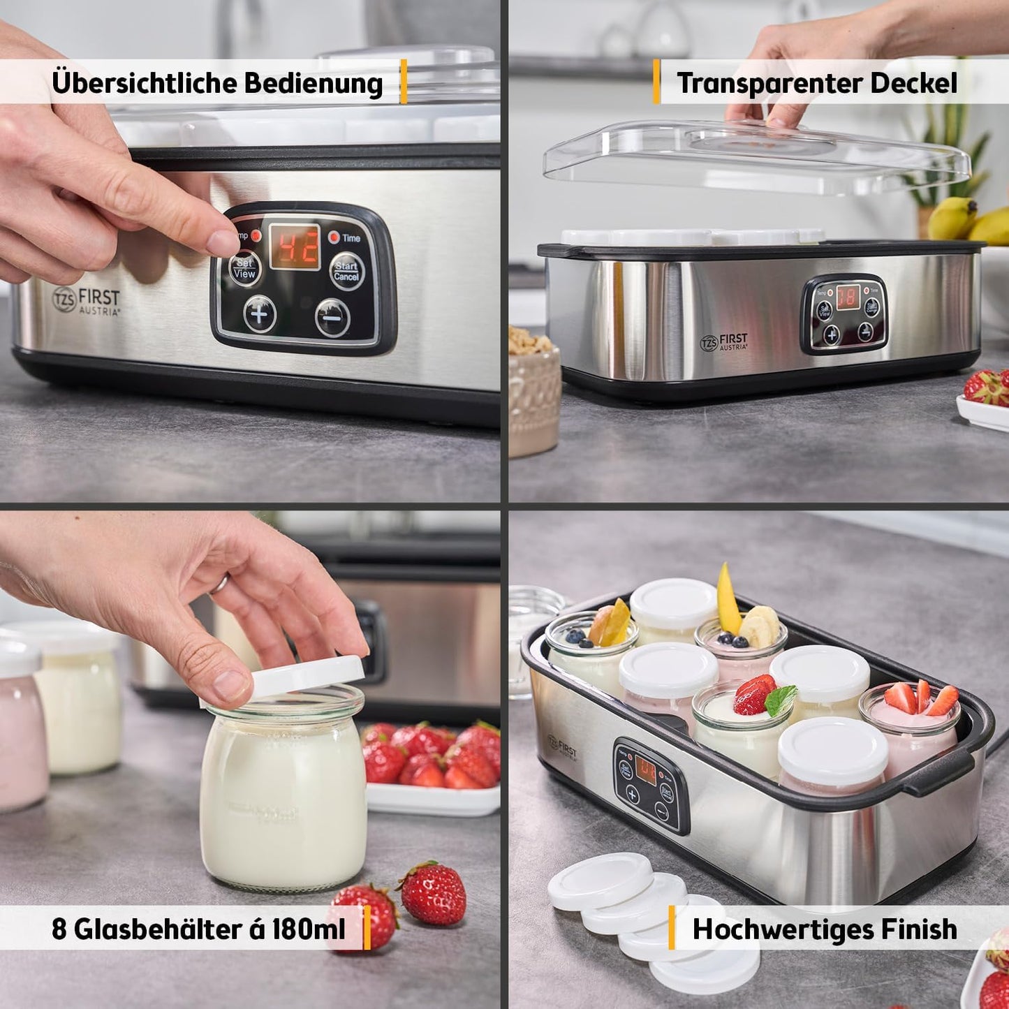 Elektrischer Joghurt Maker mit Timer und Auto-Stop