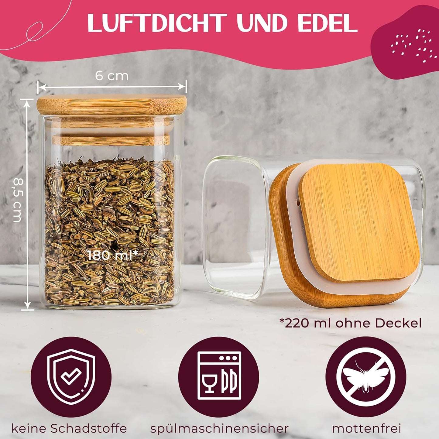 Gewürzgläser-Set, 12 x 180ml