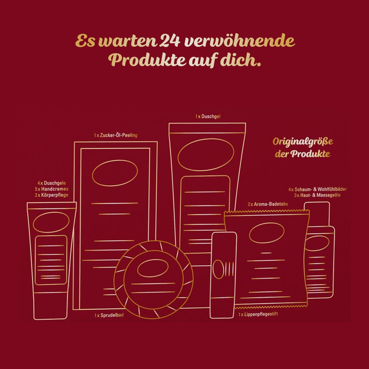 Adventskalender mit Pflegeprodukten, Adventskalender 2024