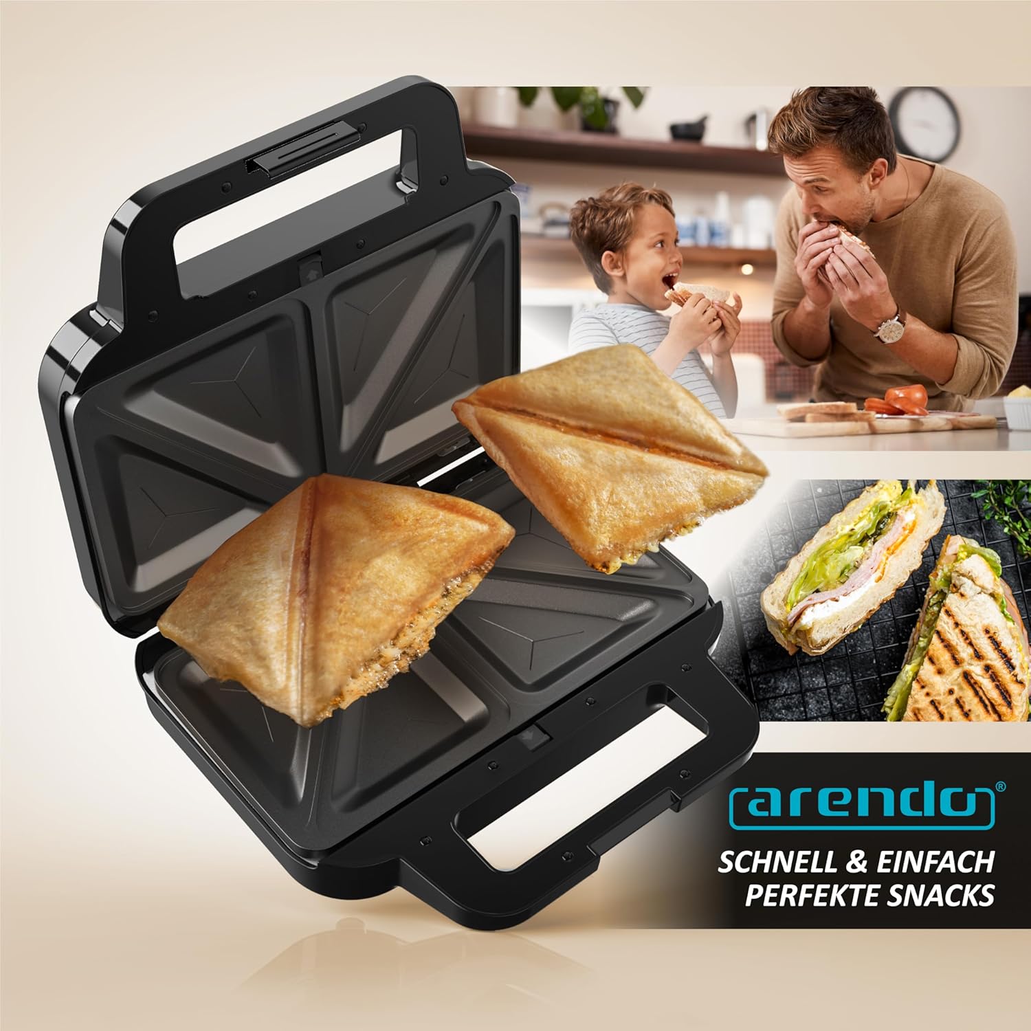 4 in 1 Sandwichmaker mit Wechselplatten