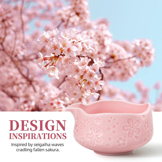 7-teiliges Matcha-Set, 7 Stück/Set, Schüssel mit Ausguss Rosa