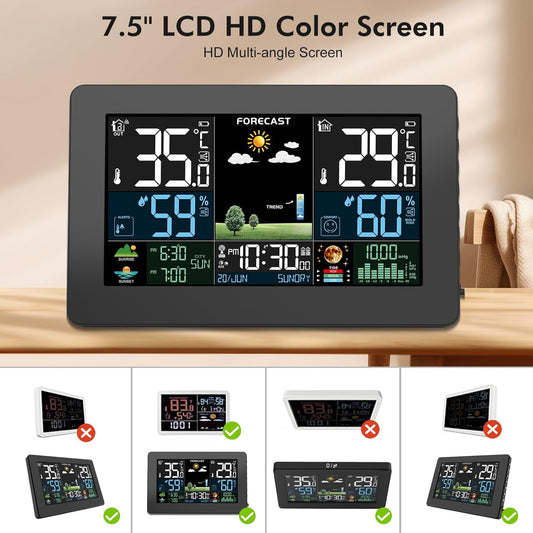 Funk Wetterstation mit Aussensensor, Schwarz