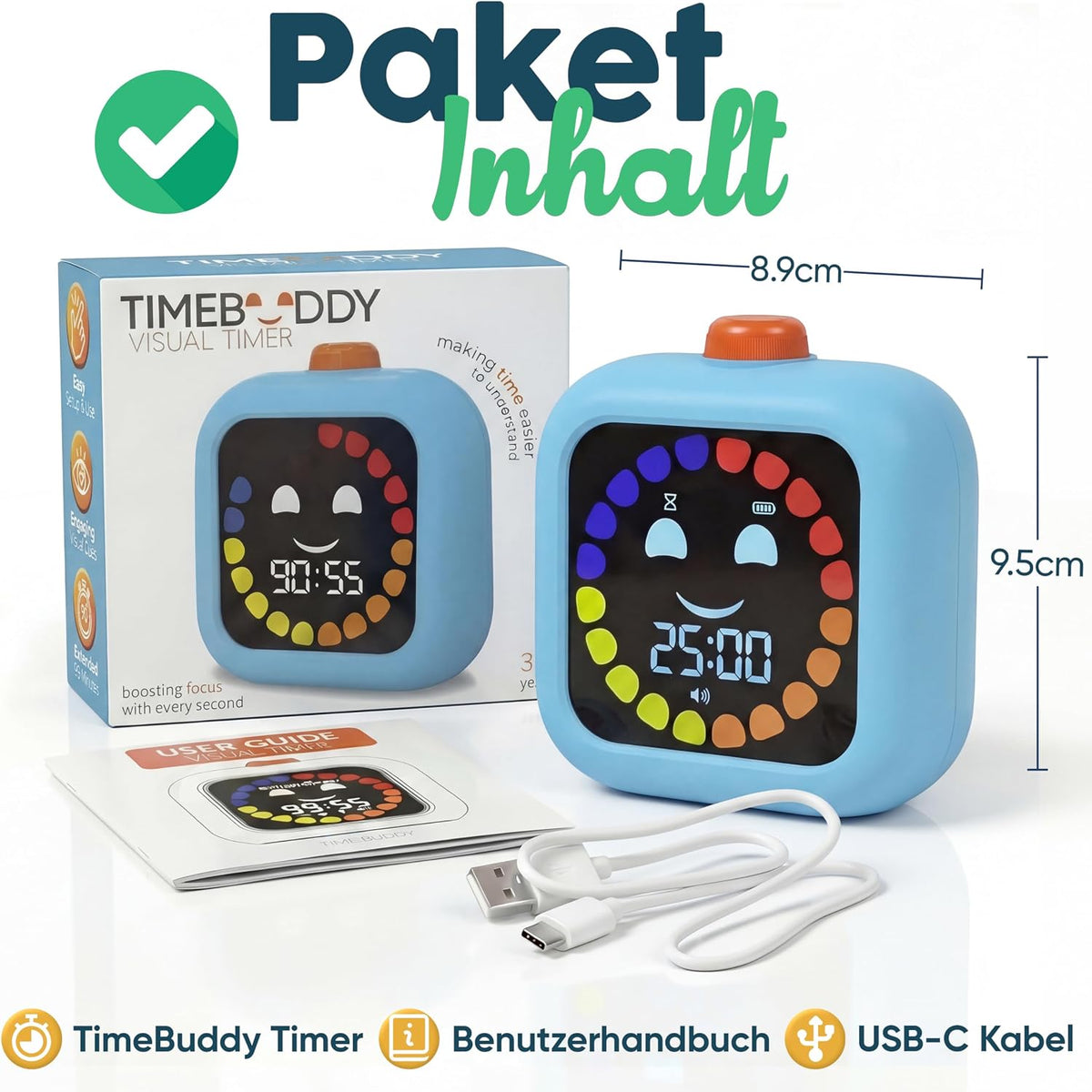Visueller Timer für Kinder, Blau