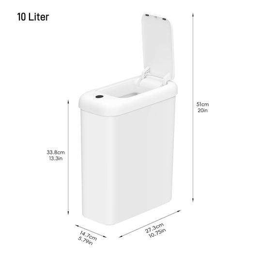 Automatischer Sensor-Mülleimer mit Innenbeleuchtung, 10 Liter-Sensor Weiss