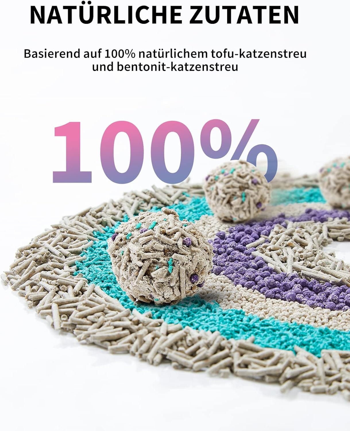 5-in-1 Tofu-Katzenstreu (Spülbar, geruchsfrei), 4 Taschen