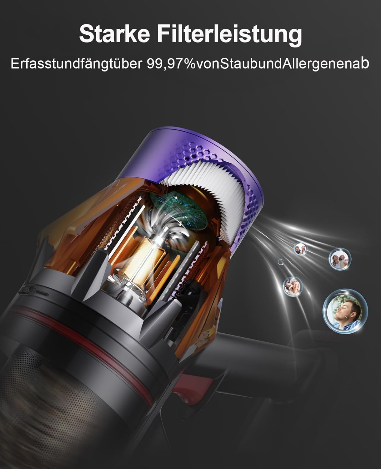 Kabelloser Akkustaubsauger mit Beleuchtung