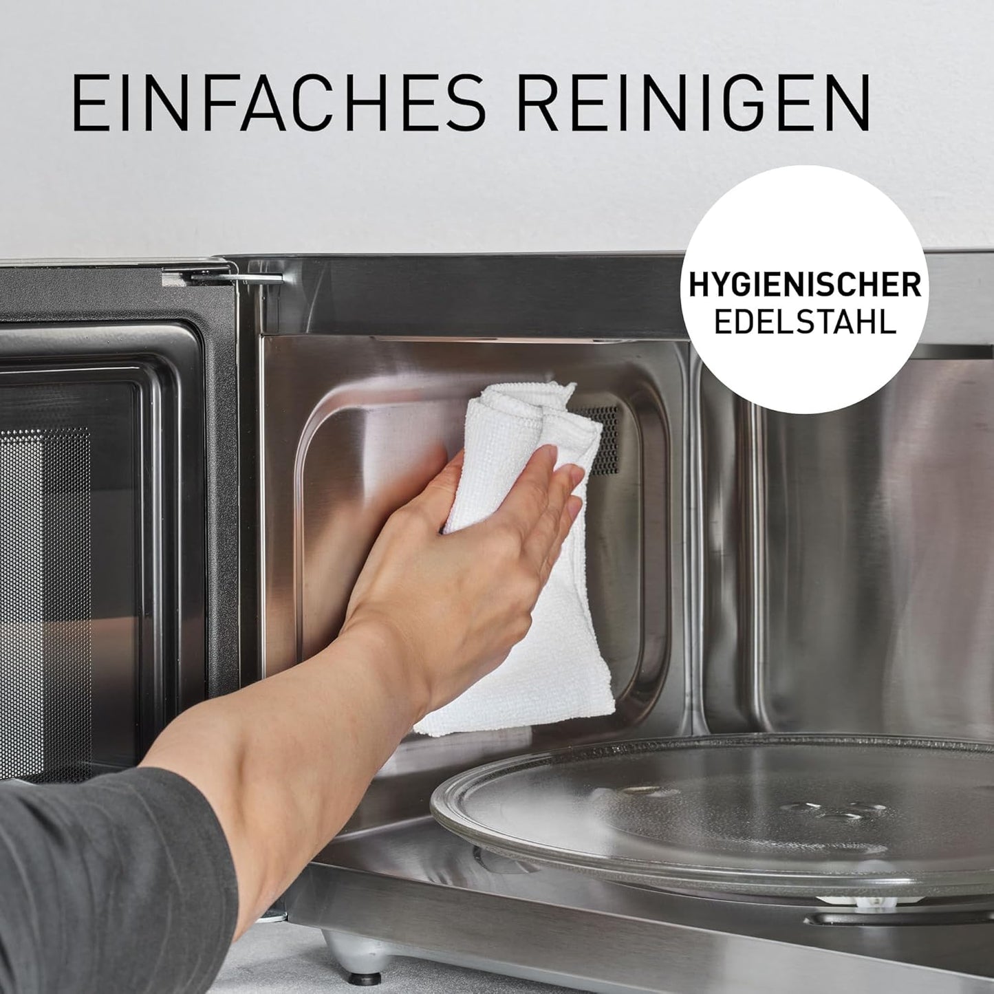 Kombimikrowelle mit Airfryer und Grillfunktion, Silber