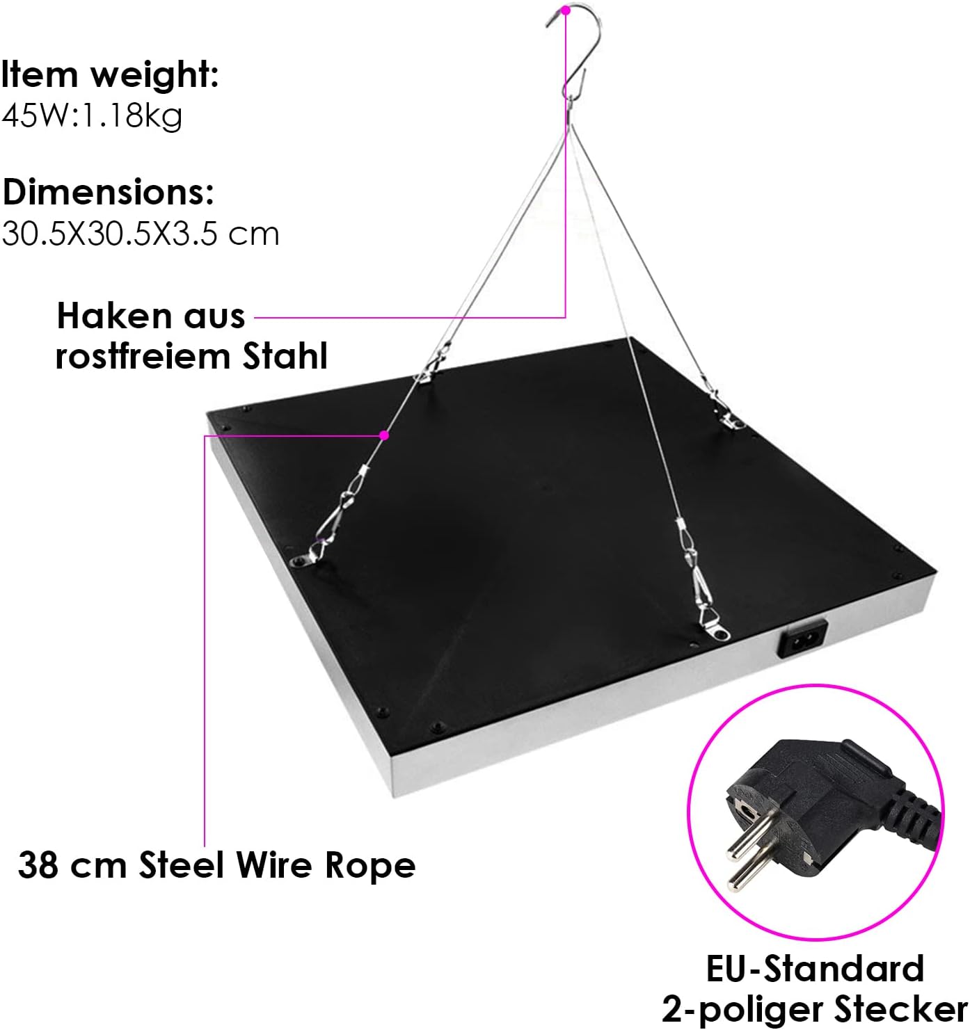 LED-Pflanzenlampe, 1x 45W