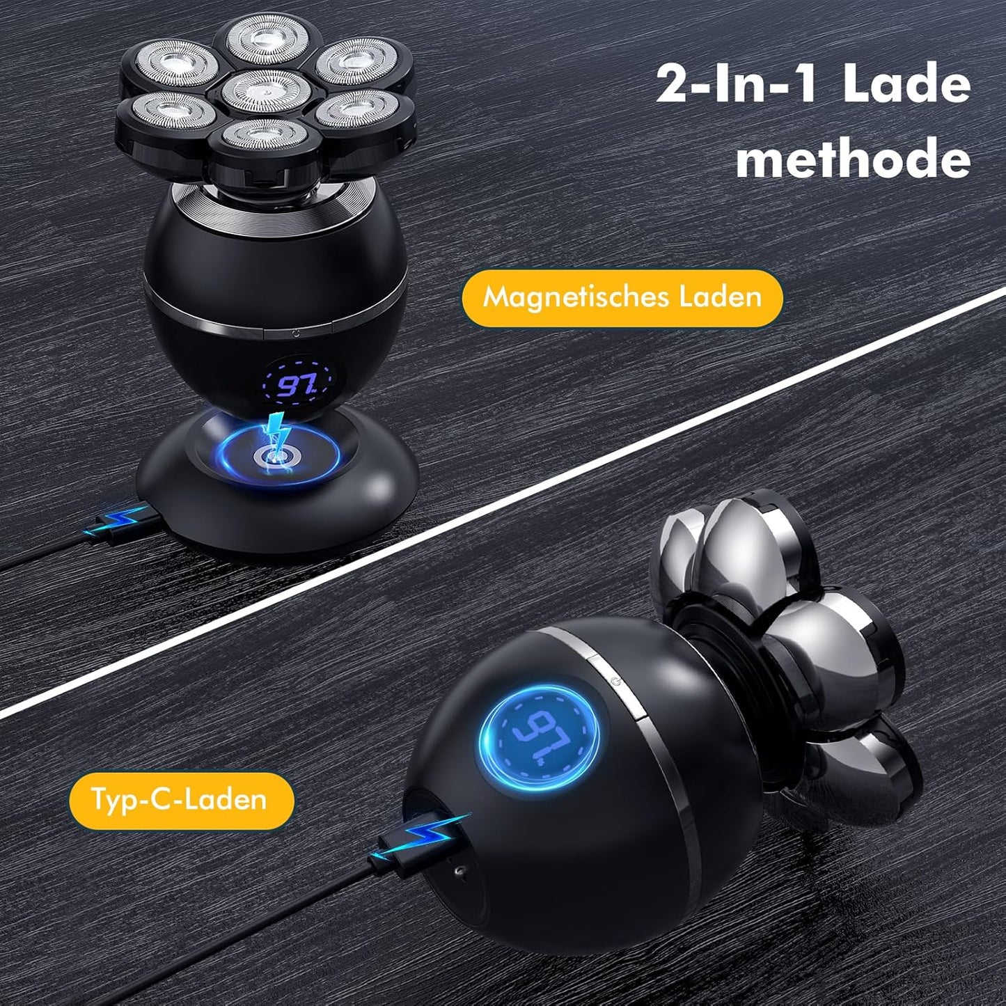 6-in-1 Kopfrasierer, 7d Schwarz