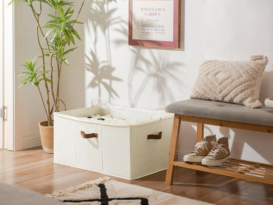 Grosser Schuh-Organizer, 64 × 43 × 32 cm Beige