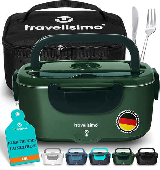 Elektrische 3-in-1 Lunchbox für Auto und Arbeit, Dunkelgrün