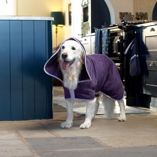 Hundebademantel Ultra-absorbierend & Weich, XXXL Aubergine