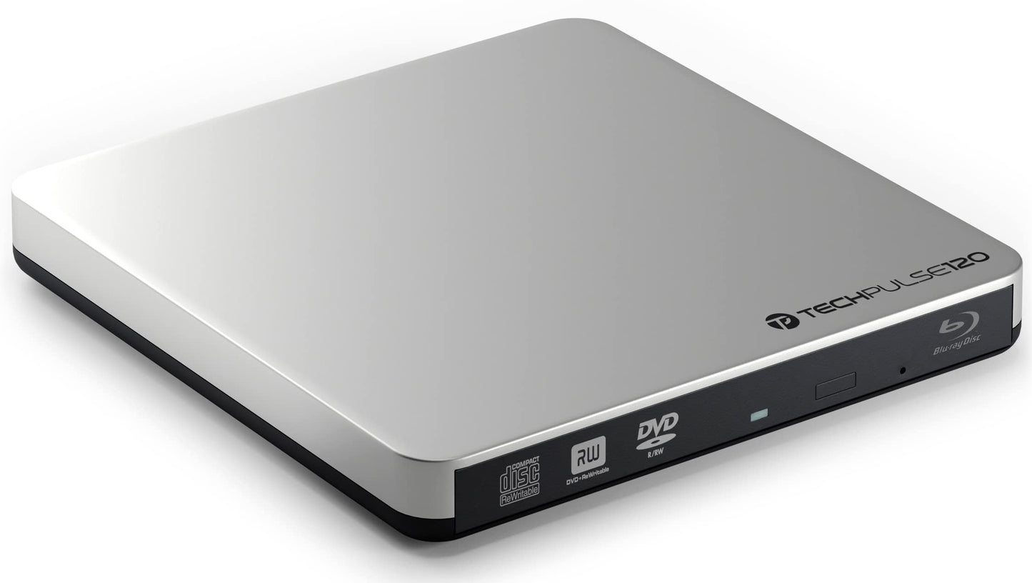 Externer Blu-Ray Brenner, Blu-ray USB 3.0 Brenner, Kunststoff Silber