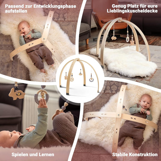 Holz-Spielbogen mit Tasche und Montessori-Spielzeug